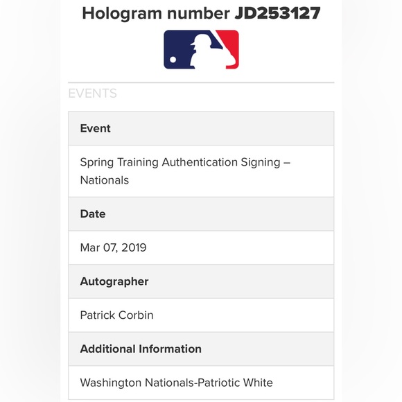 MLB Autographed Patrick Corbin Spring Training Washington Nationals Jersey - Picture 16 of 16